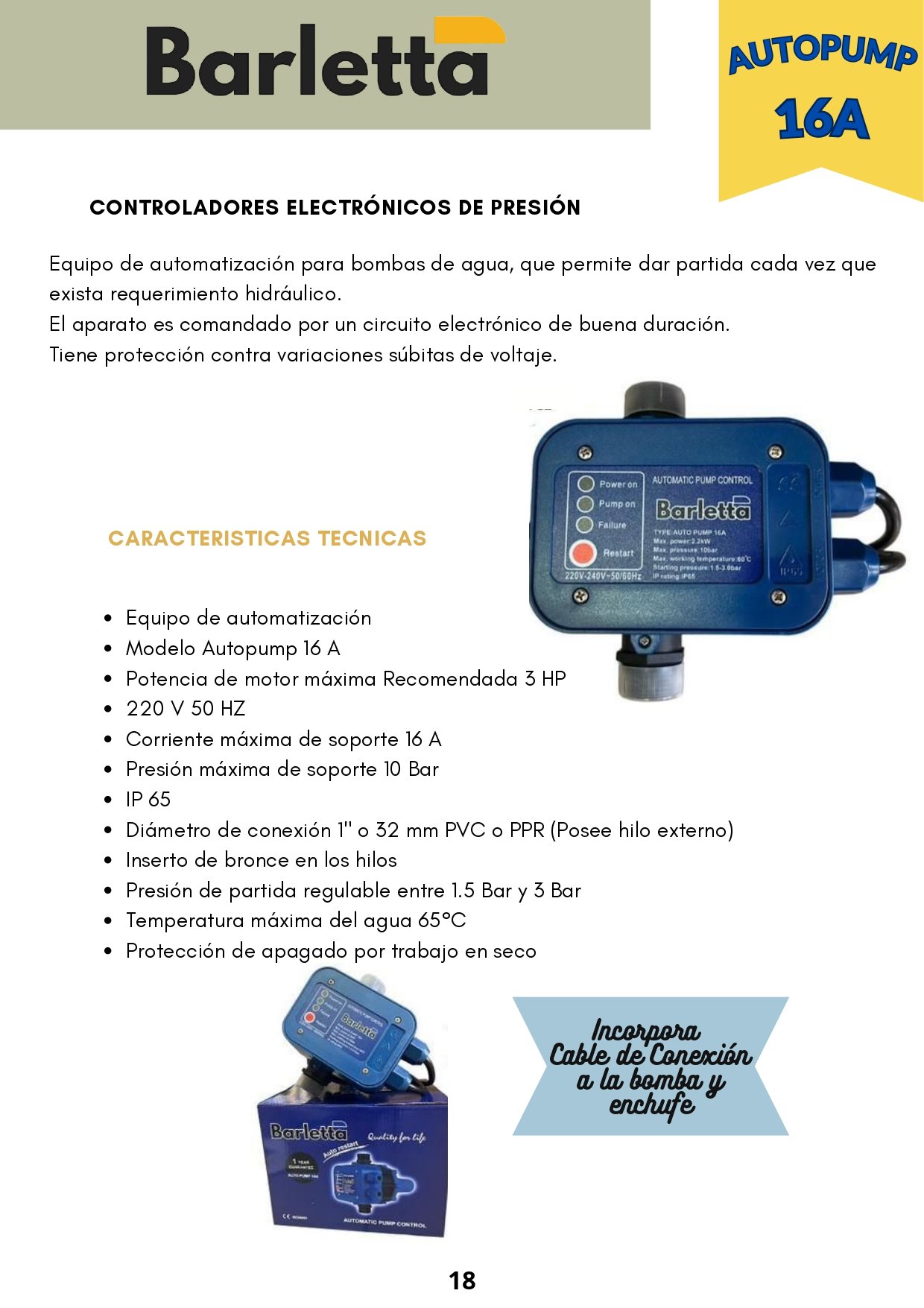 Control automático Autopump 16